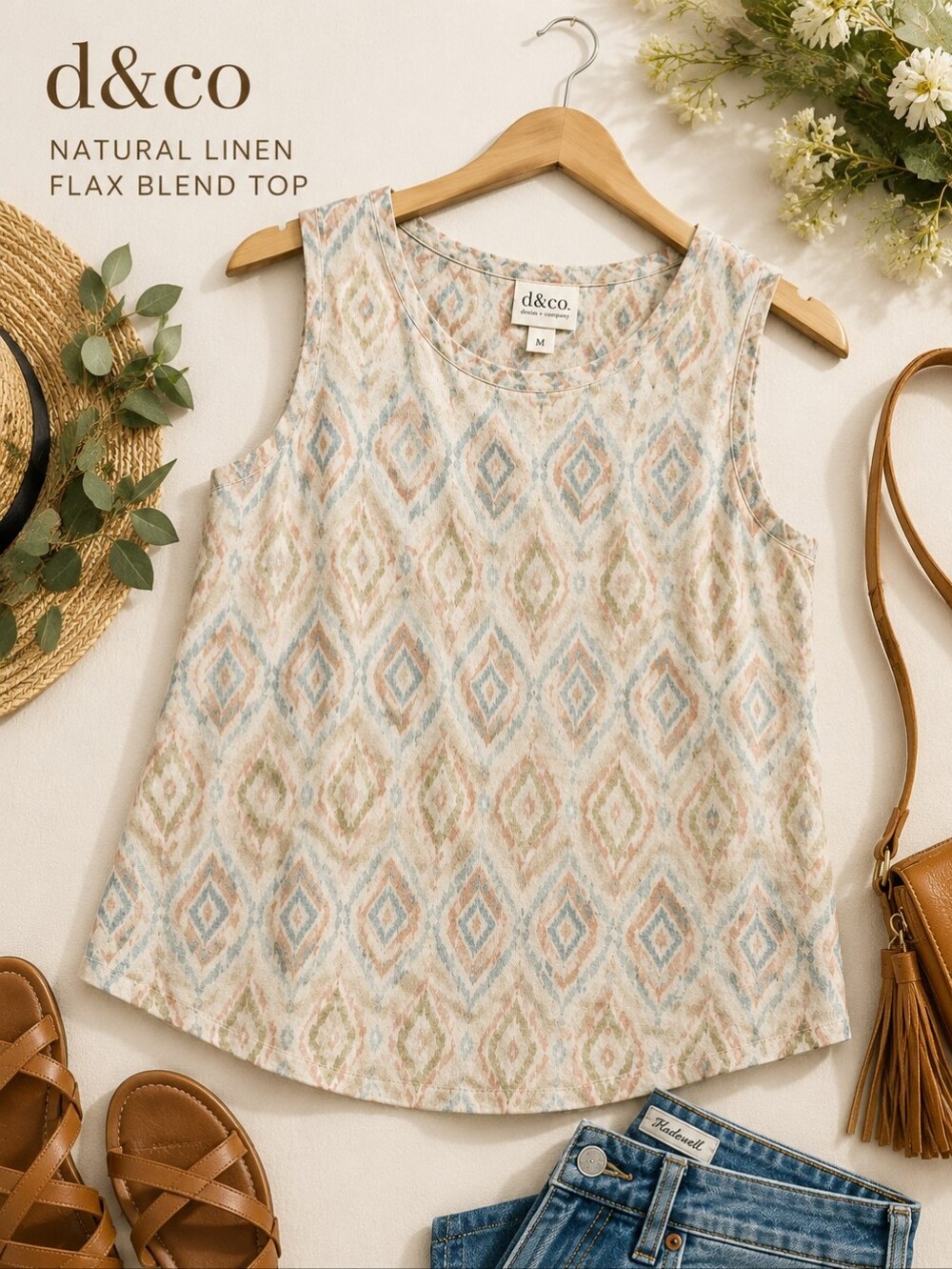 NATURAL D & CO. LINEM FLAX BLEND TOP